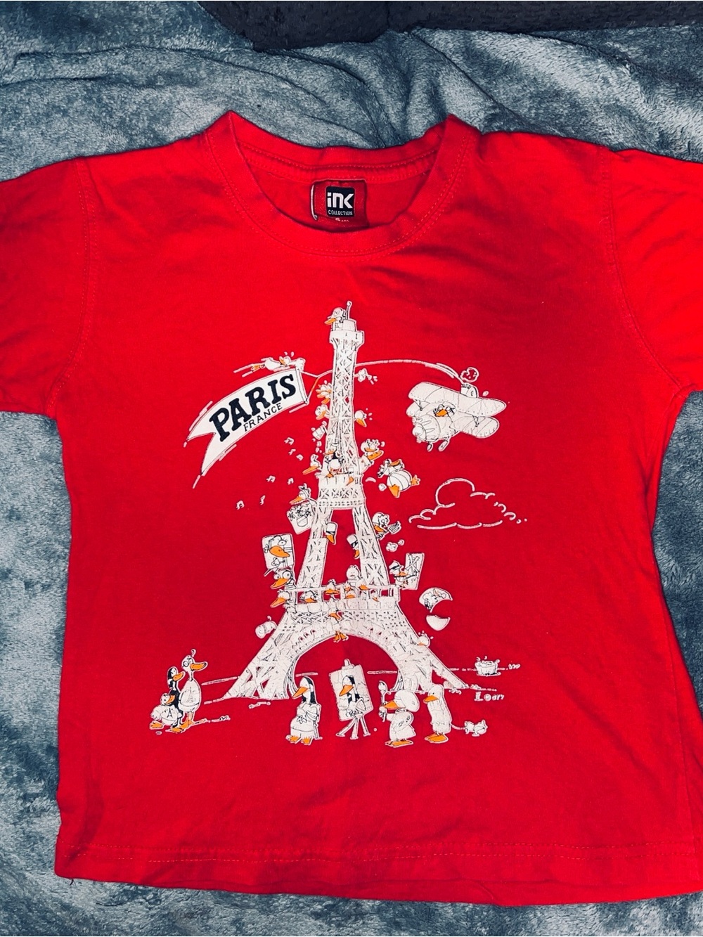 Kids' Red Paris Eiffel Tower Graphic Tee by